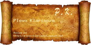 Plevo Klarissza névjegykártya